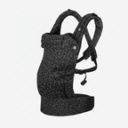 Porte-bébé ergonomique motif léopard noir, ceinture réglable et bretelles rembourrées