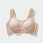Brassière beige sans coutures, maintien confortable, tissu doux, lingerie femme