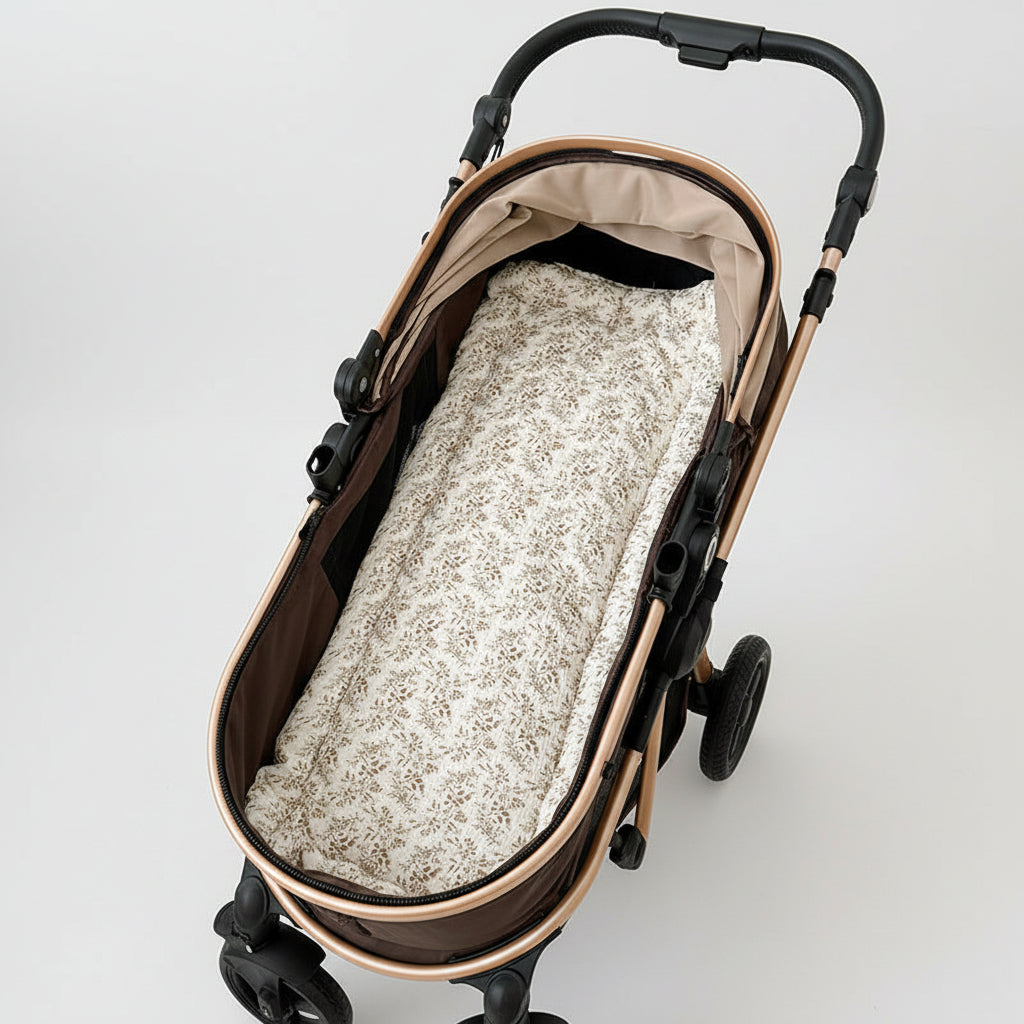 Tapis Siège Poussette Coton Ramie Double Face – Toutes Saisons