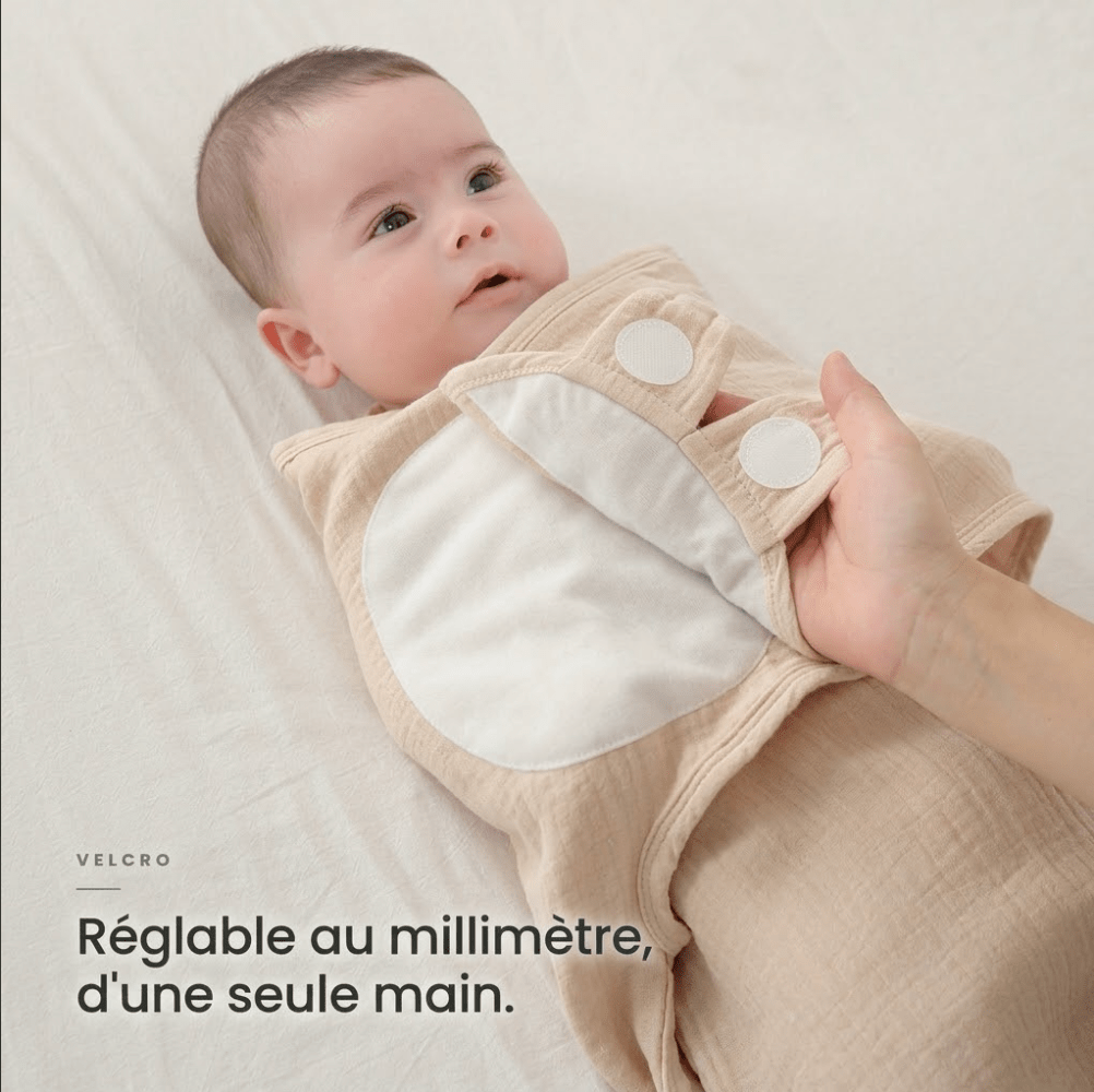 Gigoteuse d'Emmaillotage 4 Couches de Gaze – Velcro Réglable - MyBabyly