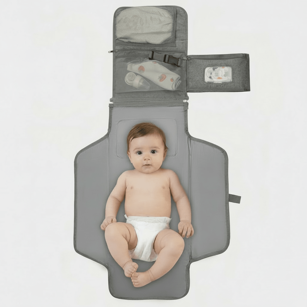 Matelas à Langer Pliable Portable Coton – Voyage et Plein Air Bébé - MyBabyly