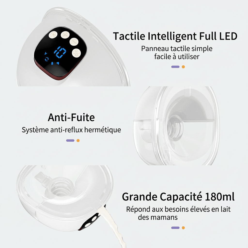 Tire-Lait Électrique Portable Mains Libres – 4 Modes & 60 Niveaux Rechargeable USB - MyBabyly